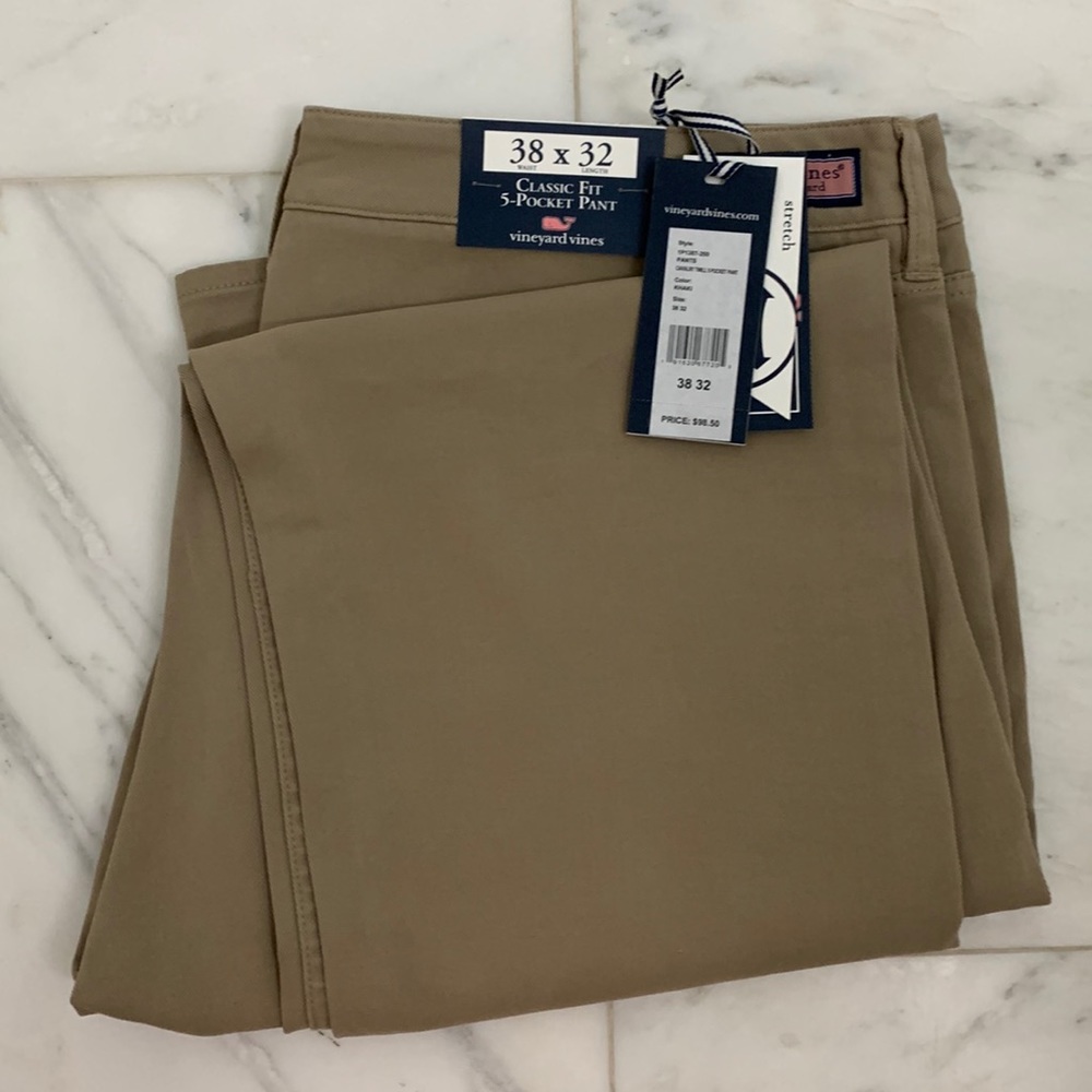Vineyard Vines NWT Classic Fit 5-Pocket Pant Size 38w x 32L
